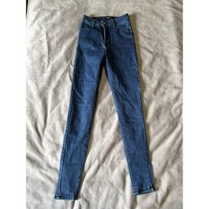 New Look Fashion Nova Womens High Waisted Skinny Jeans Dark Wash Blue Size 28